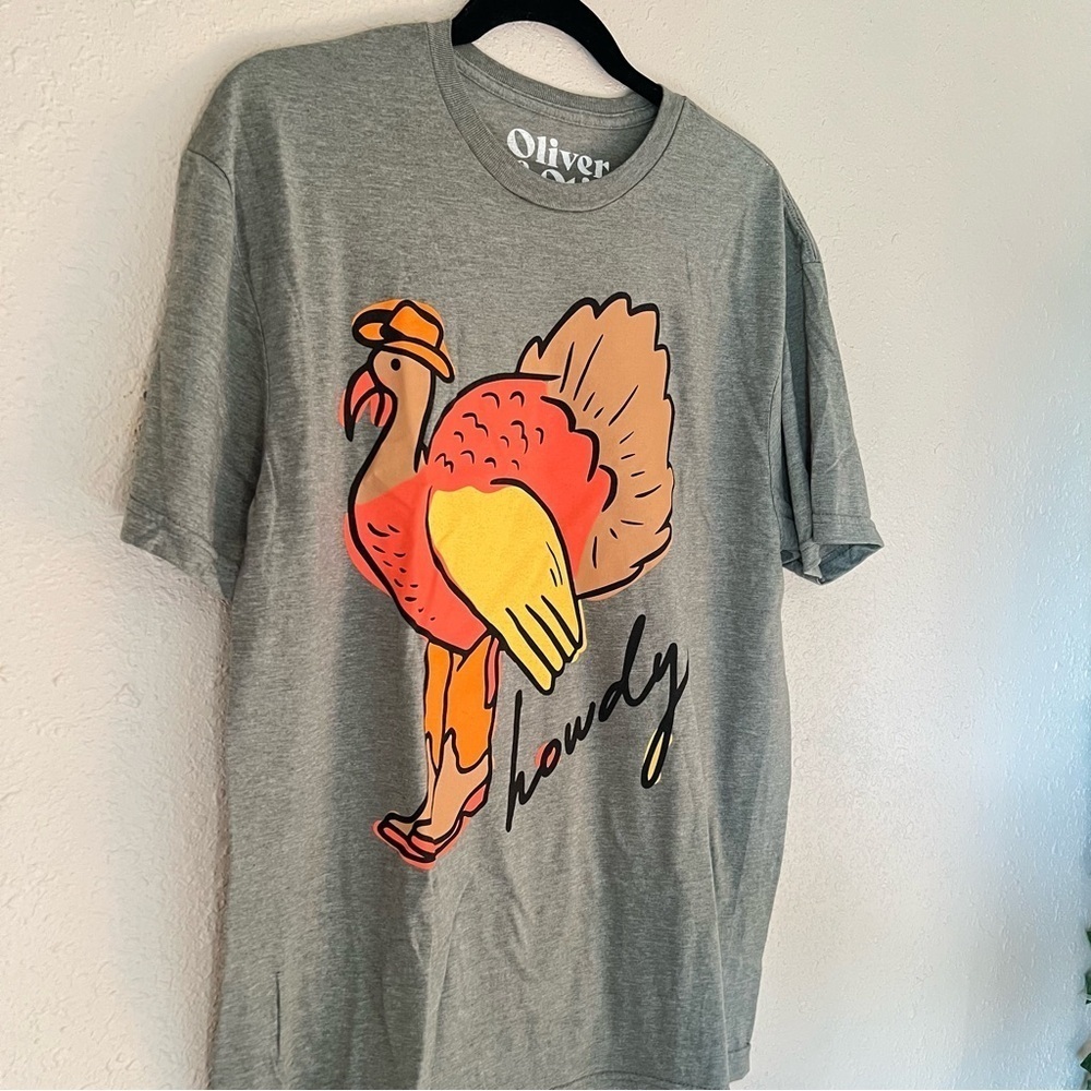 Oversized Holiday Turkey T-Shirt-Soft cozy oversized tshirt for women farm core - Picture 3 of 5